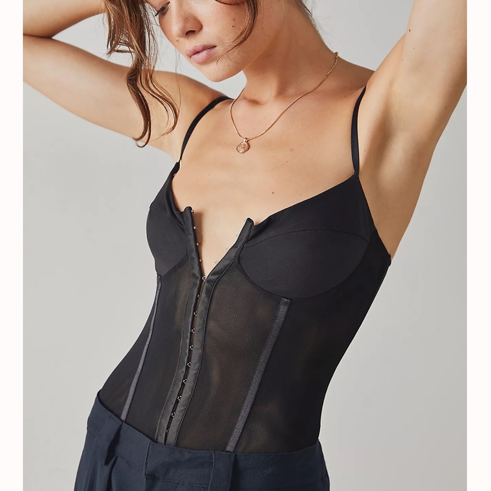 Free people Night Rhythm Corset Bodysuit